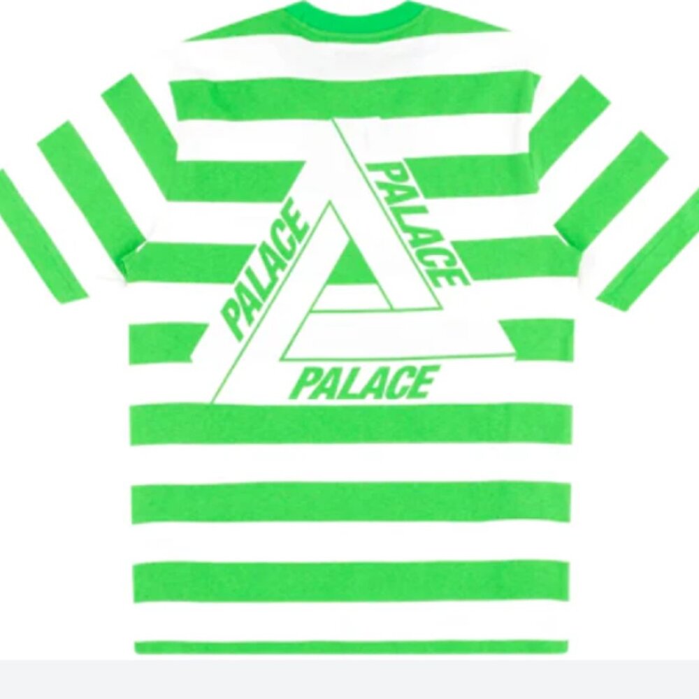 PALACE Green and White Striped Short Sleeve Tee